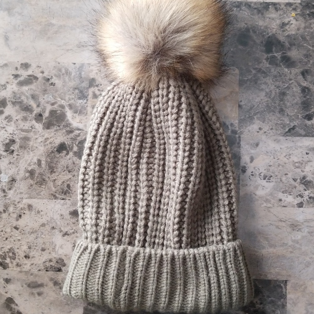 Olive green pom hat